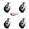 Service Caster 8 Inch Kingpinless Rubber on Steel Wheel Swivel Caster Set with Brakes SCC SCC-KP30S820-RSR-SLB-4 - alternate 2